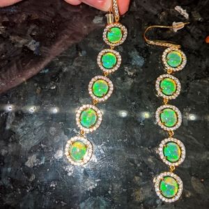 Melinda Maria 5 Stone Opal Gold Dangle Earrings